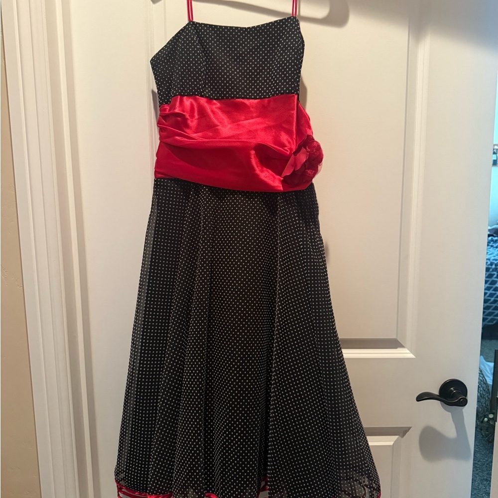 Fiesta Black and Red Polka Dot Kids Dress